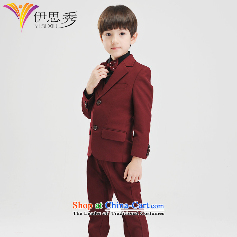 The league-soo children suits Kit Flower Girls dress boy wine red suit coats thick small business suit autumn and winter Christmas Concert Y038 suits with five black shirts league of 160-soo (yisixiu) , , , shopping on the Internet