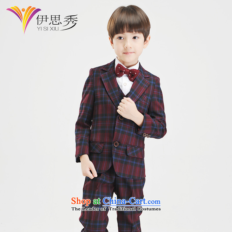 Miss Cyd autumn and winter league of new small boy suit kit children performances suits Flower Girls dress suit coats Y054 boys red grille 5 piece 160 51-soo (yisixiu) , , , shopping on the Internet