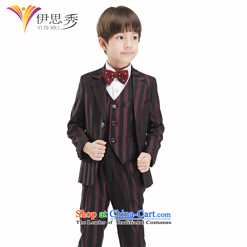 The league-soo new flower girl children Suits Small business suit of boys streaks suits 2015 autumn and winter Y051 BOLD STRIPES 5 thick piece 160
