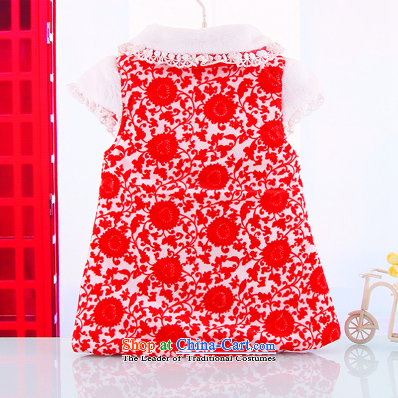 Children qipao girls Tang dynasty princess skirt ethnic crystal lint-free little girl Da Tong Zheng costumes infant winter clothing baby out dress with cotton dress uniform rose 100cm, Bunnies Dodo xiaotuduoduo) , , , shopping on the Internet