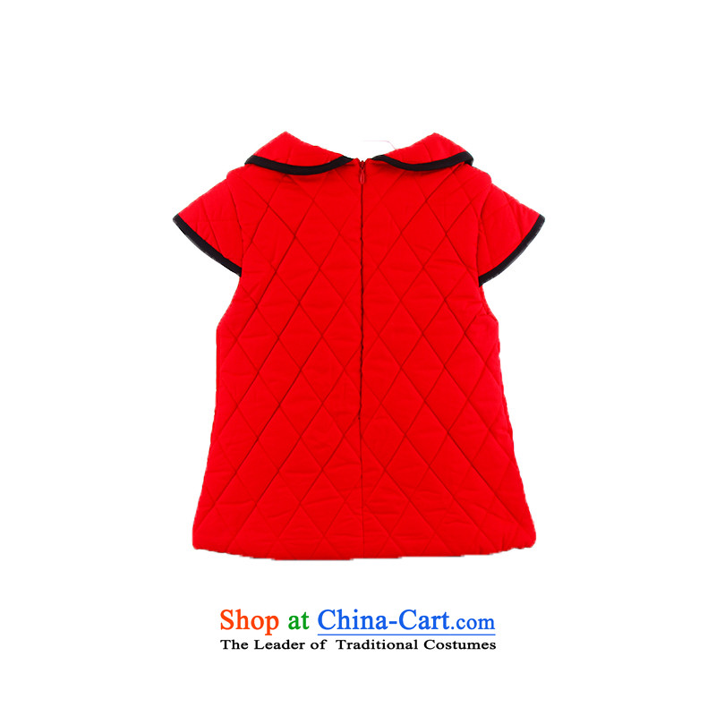 The girl child of autumn and winter cheongsam infant princess dresses autumn replacing girls Korean children's wear your baby children outside the Tang dynasty serving children cotton coat will affect the picture red 110cm, Bunnies Dodo xiaotuduoduo) , ,