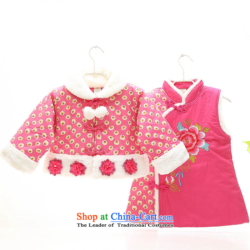 The baby girl, Tang dynasty birthday winter age girls qipao gown kit thick cotton 123babies for winter clothing thick out services and 110 red fish fox shopping on the Internet has been pressed.