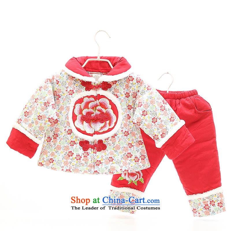 New Year Children Tang dynasty winter clothing Girls Boys Girls baby coat cotton coat clothes infant and child birth years dress photo infant garment aged 1-2-3 in red 100, and fish fox shopping on the Internet has been pressed.