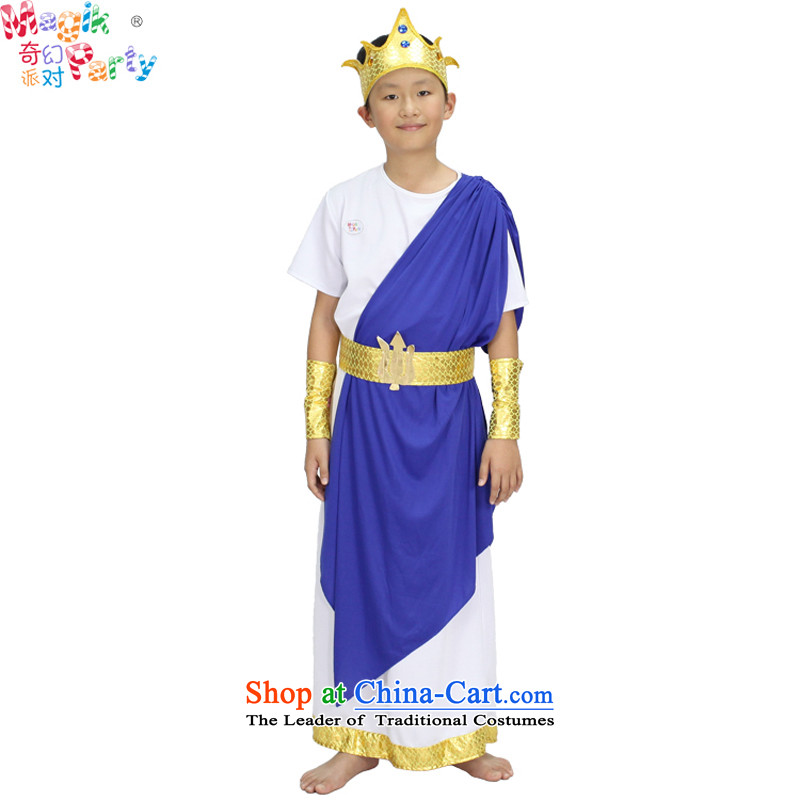 Fantasy to primary schools for boys and girls costumes Christmas party play dress masquerade role play God of the Sea and the sea of Southampton Southampton?145cm11-12 code