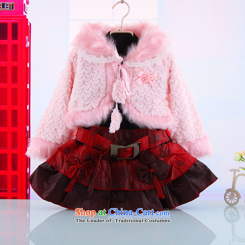 The autumn and winter, female babies outdoor warm thick two kits of female babies new girls Princess Van Small Kit skirt red white pink 120 Bunnies Dodo xiaotuduoduo) , , , shopping on the Internet