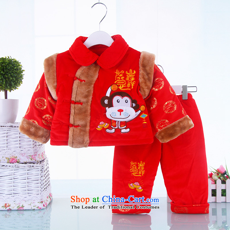 Children's Wear men and women baby Tang dynasty new children's wear boys Fall_Winter Collections infant children thick winter small monkeys thick Tang Dynasty Package Red80