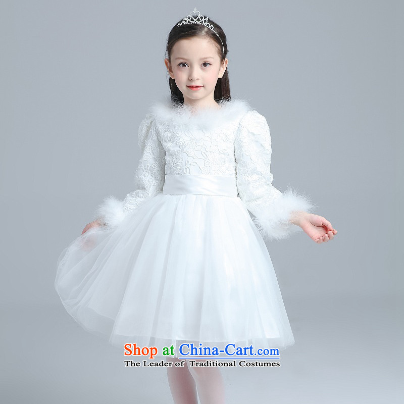 M high state of 2015 winter flower girl children dress wedding dress girls princess skirt water-soluble lace thick, White150