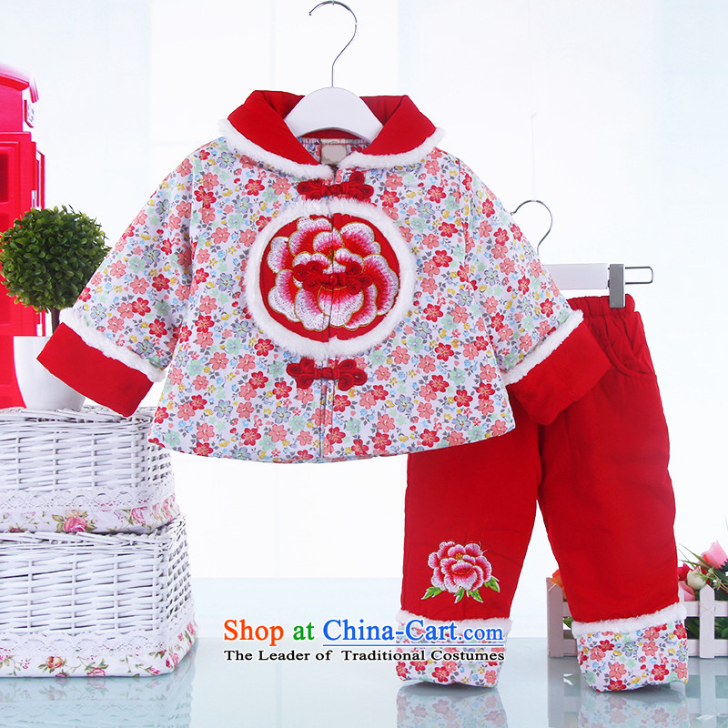 Tang Dynasty children Kit Traditional Chinese children Tang dynasty cotton linen tray clip girls robe thick red 100 kit Bunnies Dodo xiaotuduoduo) , , , shopping on the Internet