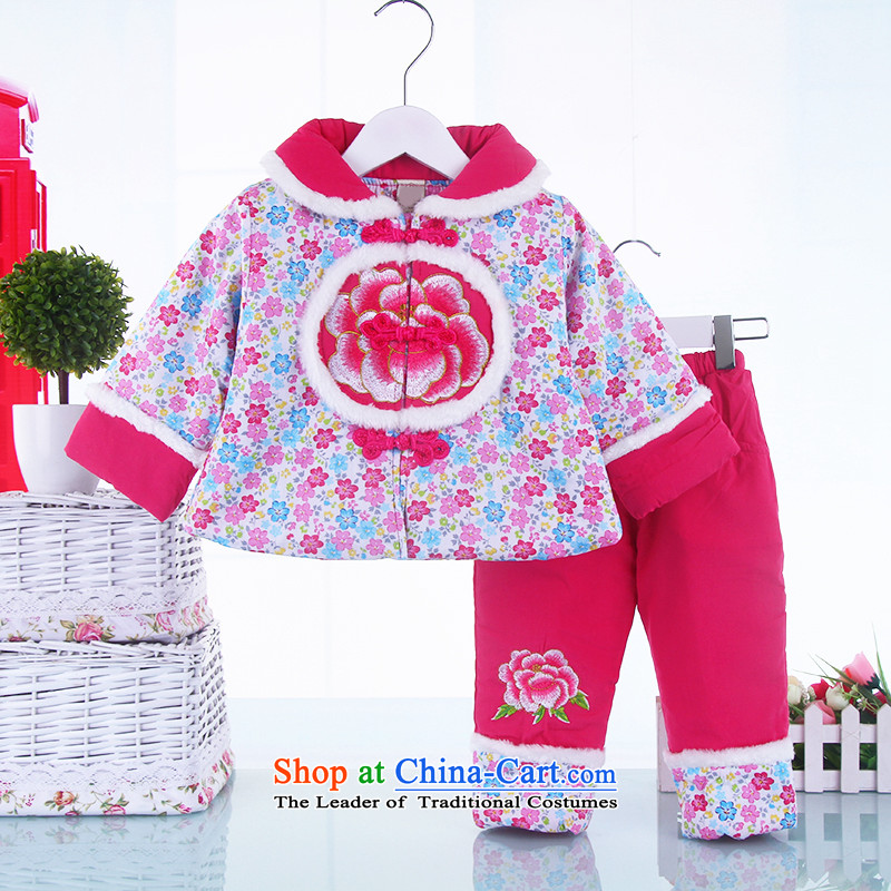 Tang Dynasty children Kit Traditional Chinese children Tang dynasty cotton linen tray clip girls robe thick red 100 kit Bunnies Dodo xiaotuduoduo) , , , shopping on the Internet