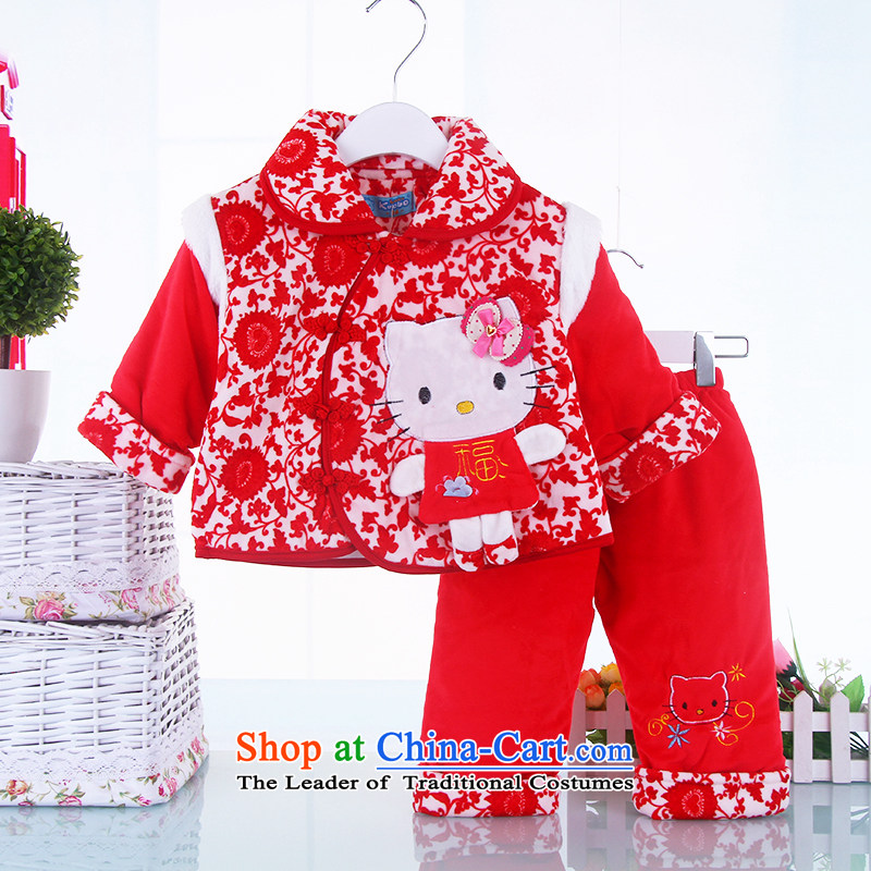 The baby girl children in Tang Dynasty Package Tang dynasty 100 years of age to serve winter New Year Festival gifts to the baby out services and small 80 Red Dodo xiaotuduoduo) , , , shopping on the Internet