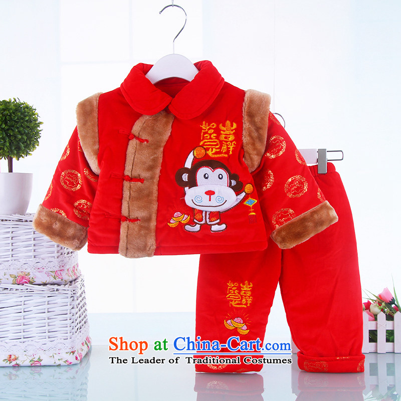 Children's Wear your baby Tang dynasty new children's wear boys Fall_Winter Collections infant children thick winter thick kit cartoon out services red _PWH_