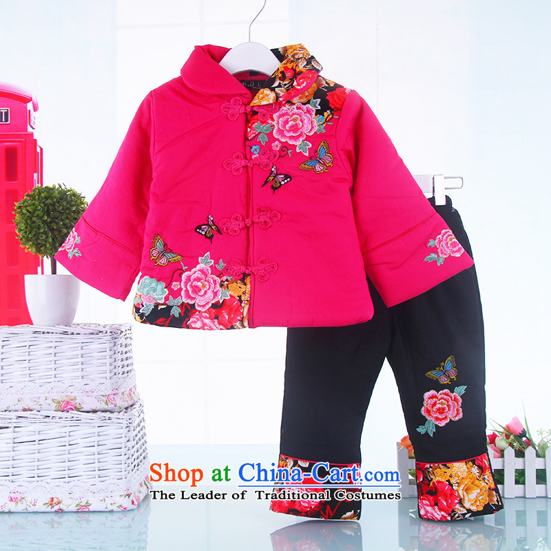 Tang Dynasty children girls winter clothing thick baby girl infants package for new year of age-old cotton dress 1-2-3-4-5 red 120, a point and shopping on the Internet has been pressed.
