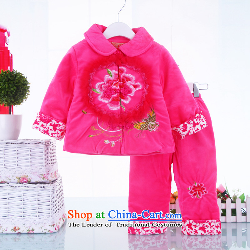 New Women's baby autumn and winter celebration for the new year with Tang Dynasty two kits robe female babies age thick red dress 90(90), birthday of points and shopping on the Internet has been pressed.