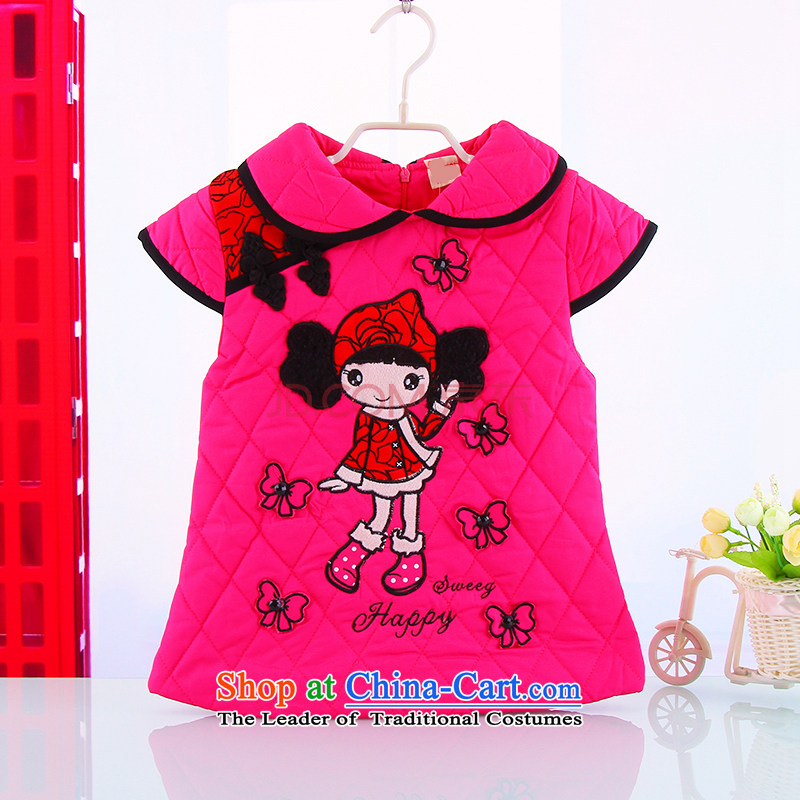 The new winter female infant new girls warm warm Tang Dynasty Chinese New Year celebration for the new year qipao qipao Tang red 80, small and Dodo xiaotuduoduo) , , , shopping on the Internet