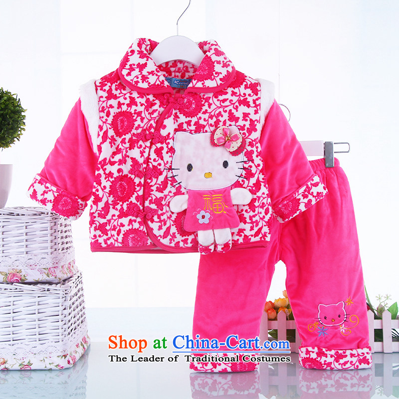 New Women's New Year celebration for the Baby show robe Tang clamp unit warm birthday dress out two kits of thick red?_PWH_