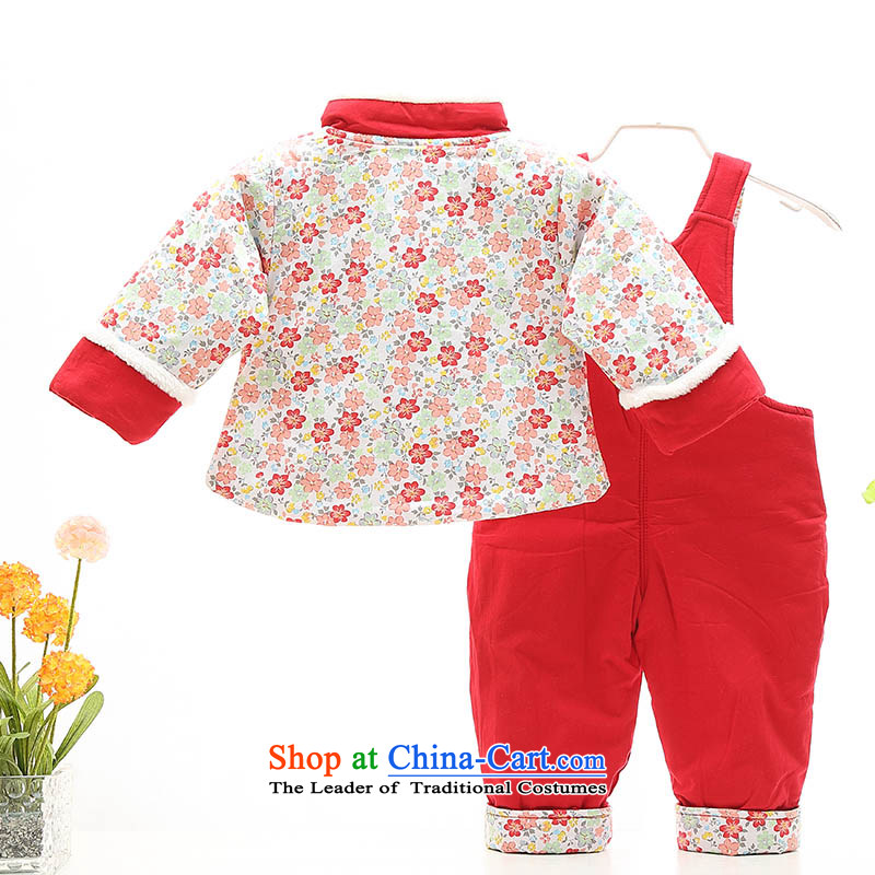 The baby girl winter clothing Tang dynasty 0-1-2-3-year-old girl Tang dynasty jumpsuits kit infant age out service happy to take pictures of children's wear red 100 photographic and fish fox shopping on the Internet has been pressed.