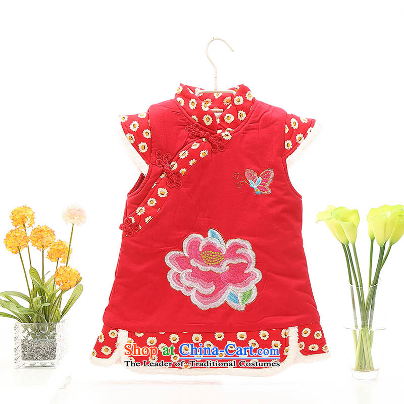 New Year Girls Tang dynasty qipao ãþòâ winter jackets with 0-1-2-3-4 baby-year-old female babies thick winter clothes Winter celebration of child care red 110, and fish fox shopping on the Internet has been pressed.