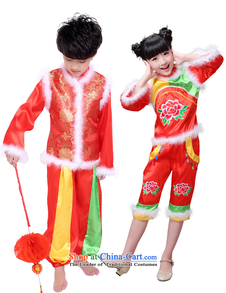 On New Year's Day Christmas children costumes to boys and girls national jubilation macrame festival performances yangko winter clothing male red 150 dance picture, prices, brand platters! The elections are supplied in the national character of distribution, so action, buy now enjoy more preferential! As soon as possible.