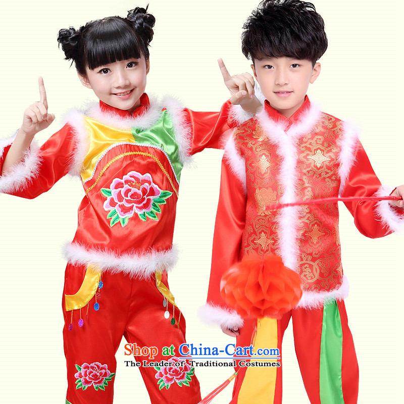 On New Year's Day Christmas children costumes to boys and girls national jubilation macrame festival performances yangko winter clothing male red 150, dance crown monkey , , , shopping on the Internet