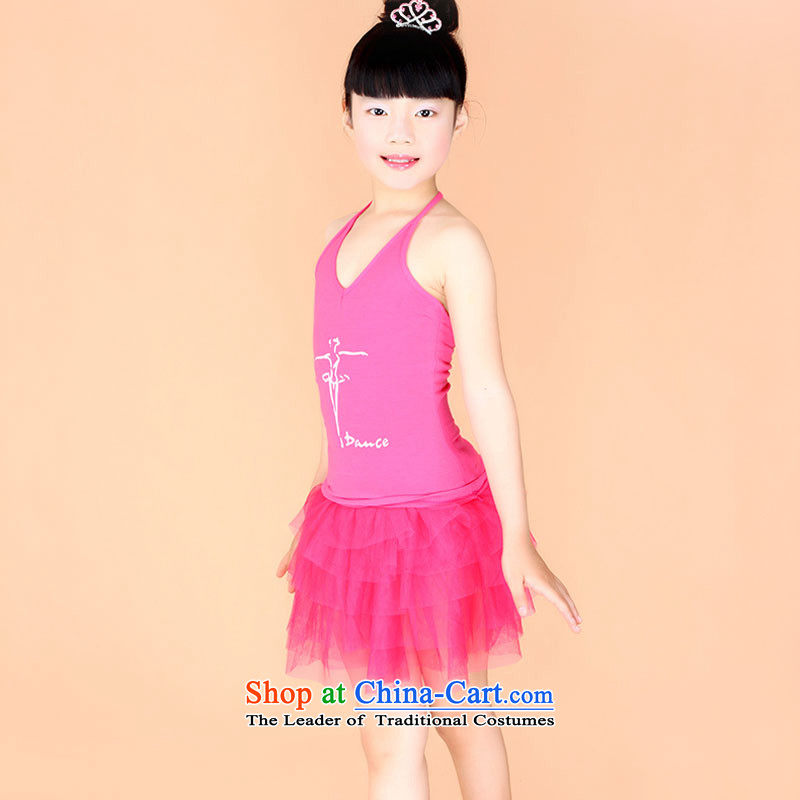 Children costumes dance wearing dress that early childhood girls exercise clothing bon bon skirt Latin dance performances of early childhood services for redeployment 145-155, 160cm black leather case package has been pressed shopping on the Internet