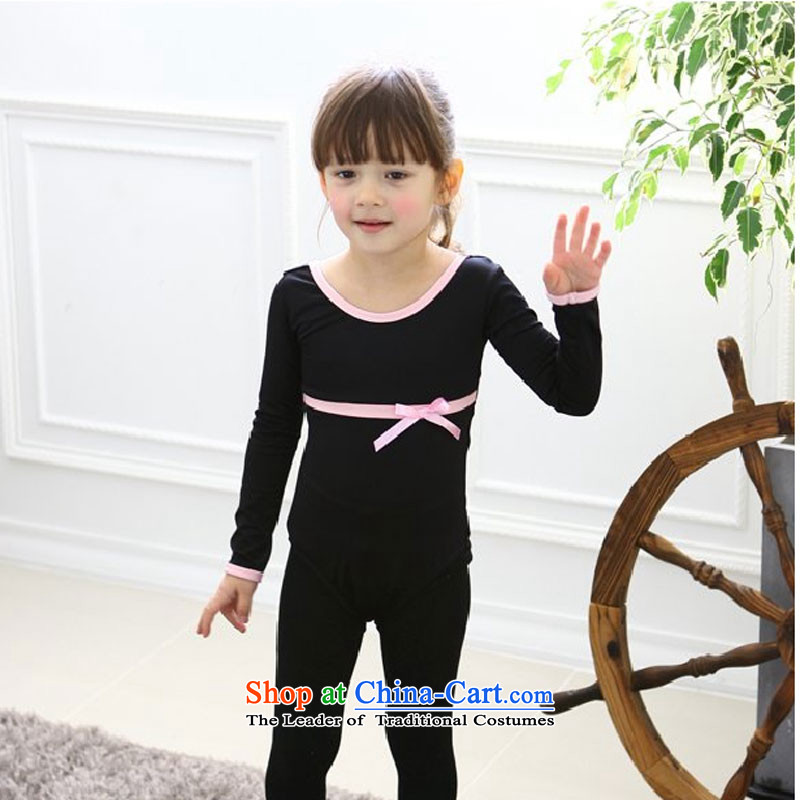 Children Ballet, forming the services your baby girls serving long-sleeved exercise clothing dancing close-fitting clothing opening black?160cm