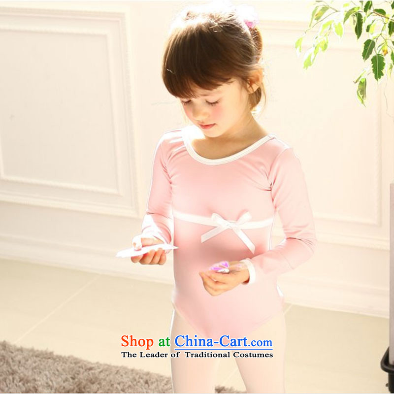 Children Ballet, forming the services your baby girls serving long-sleeved exercise clothing dancing close-fitting clothing and leather black 160cm, opening package has been pressed shopping on the Internet