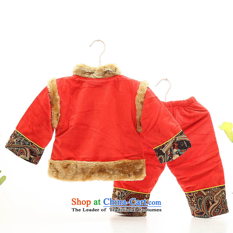 The new baby boy Tang dynasty winter cotton infant winter jackets with children under one year old birthday services out service 0-1-2-3 velvet age 80 red fox stealing meat , , , shopping on the Internet