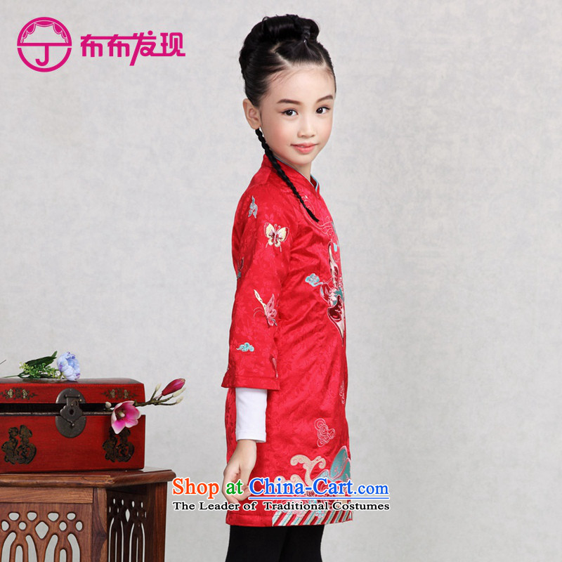 The Burkina found 2015 autumn and winter new children's wear girls clip cotton qipao warm long-sleeved CUHK long-sleeved cheongsam dress 34505145' Red 160 yards, the Burkina Discovery (JOY DISCOVERY shopping on the Internet has been pressed.)