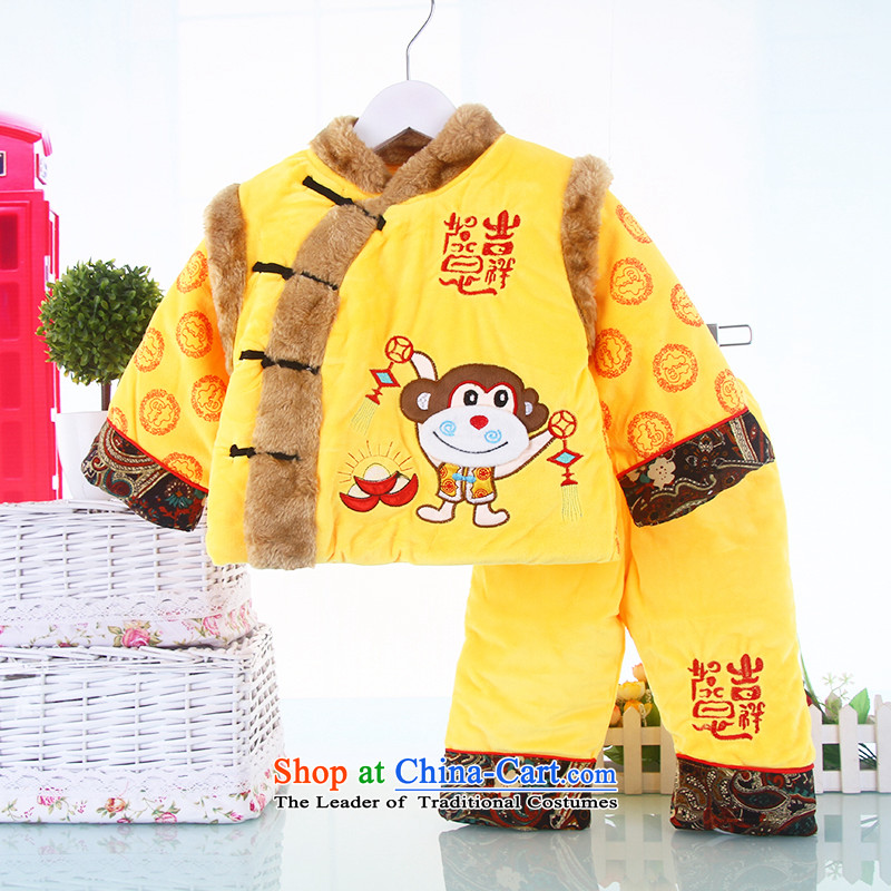 Baby Winter Tang dynasty pure cotton lint-free baby New Year crystal robe with Tang Dynasty festive stylish baby Tang Dynasty Package 100 Yellow Bunnies Dodo xiaotuduoduo) , , , shopping on the Internet