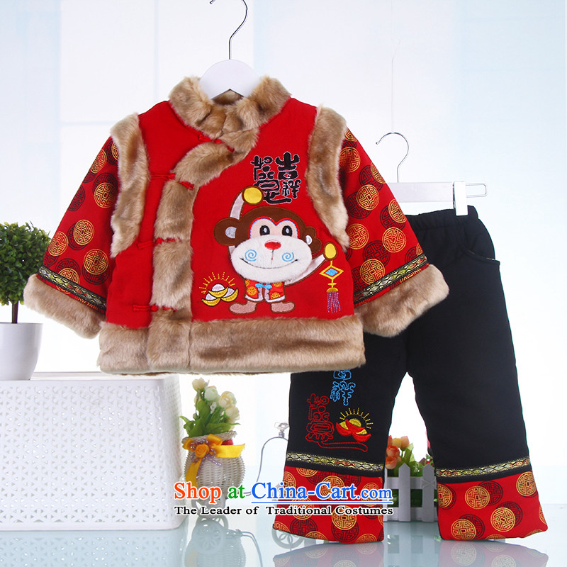 Tang Dynasty Girls Boys under the age of your baby New Year with winter China wind load kids cotton Tang Kit red point and has been pressed, 120(120), shopping on the Internet