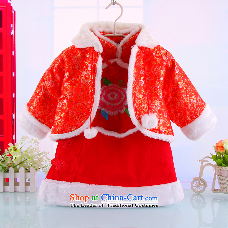 New Women's baby winter Tang Dynasty Package qipao mantle two children's wear winter, infant and child-thick cotton red point of service and has been pressed 110(110), shopping on the Internet