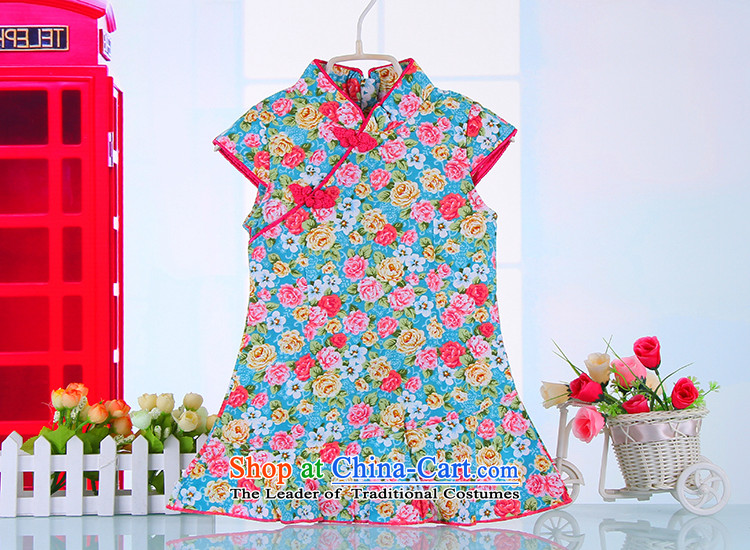2015 Summer Children qipao pure cotton girls classical pieces skirts baby Tang dynasty festivals will dress 4360 Blue 110 pictures, prices, brand platters! The elections are supplied in the national character of distribution, so action, buy now enjoy more preferential! As soon as possible.