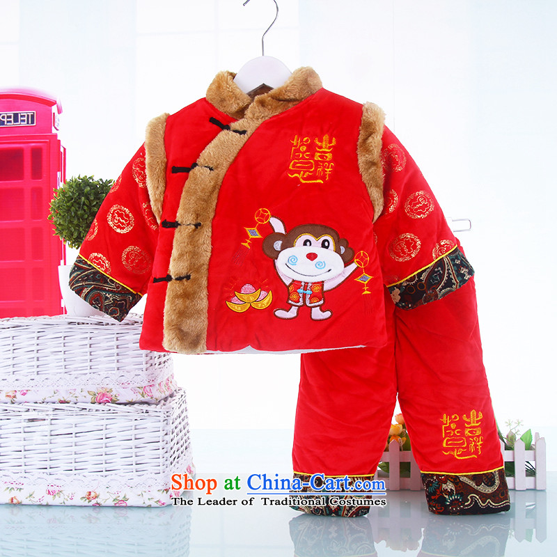 Tang Dynasty children boy winter clothing infant and child happy new year holiday ãþòâ baby dress kids Kit New Red 100