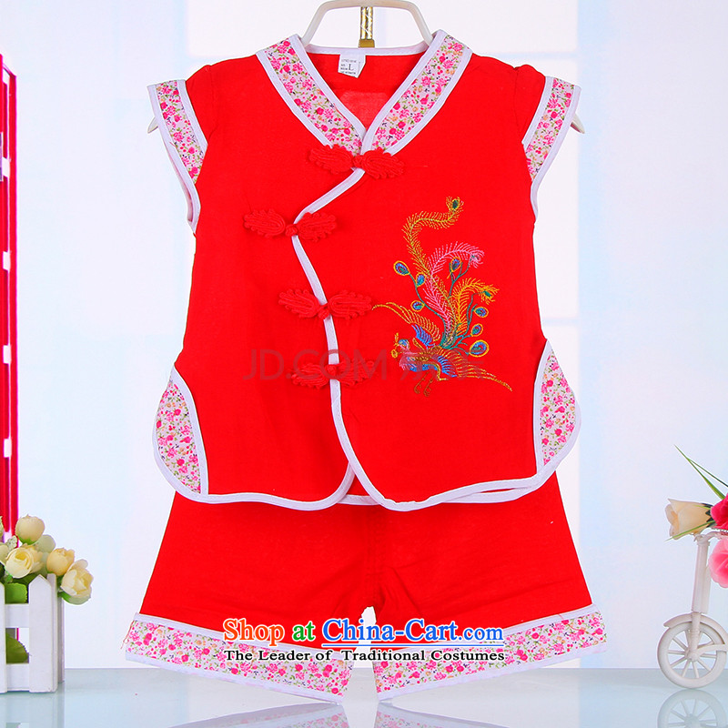 2015 girls Tang dynasty summer 61 Show Services Baby Nursery birthday dress the national costumes of 4,513 Chinese Red 90