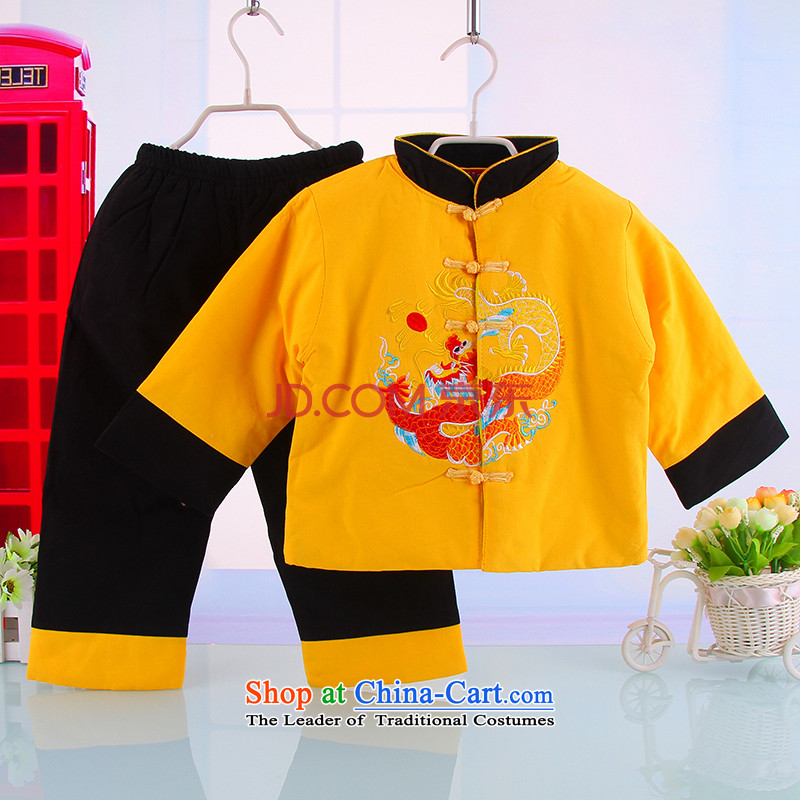 2014 New Child Tang dynasty two kits of infant and child children warm thick warm Tang replacing two kits 5208 Yellow100