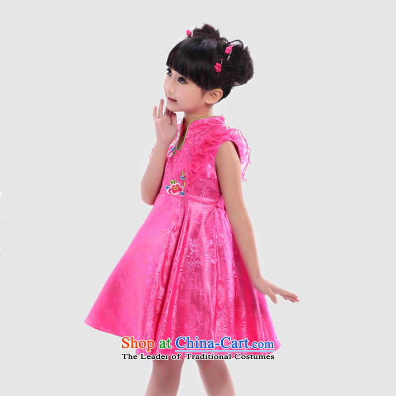 I should be grateful if you would arrange Wang Xiaoyan brocade coverlets girls summer performances dress dresses in red 120/116-125cm/, W3249X Wang small lotus , , , shopping on the Internet