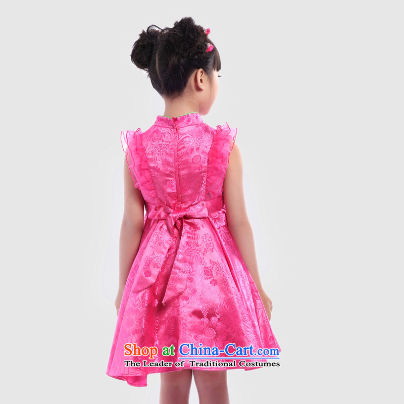 I should be grateful if you would arrange Wang Xiaoyan brocade coverlets girls summer performances dress dresses in red 120/116-125cm/, W3249X Wang small lotus , , , shopping on the Internet