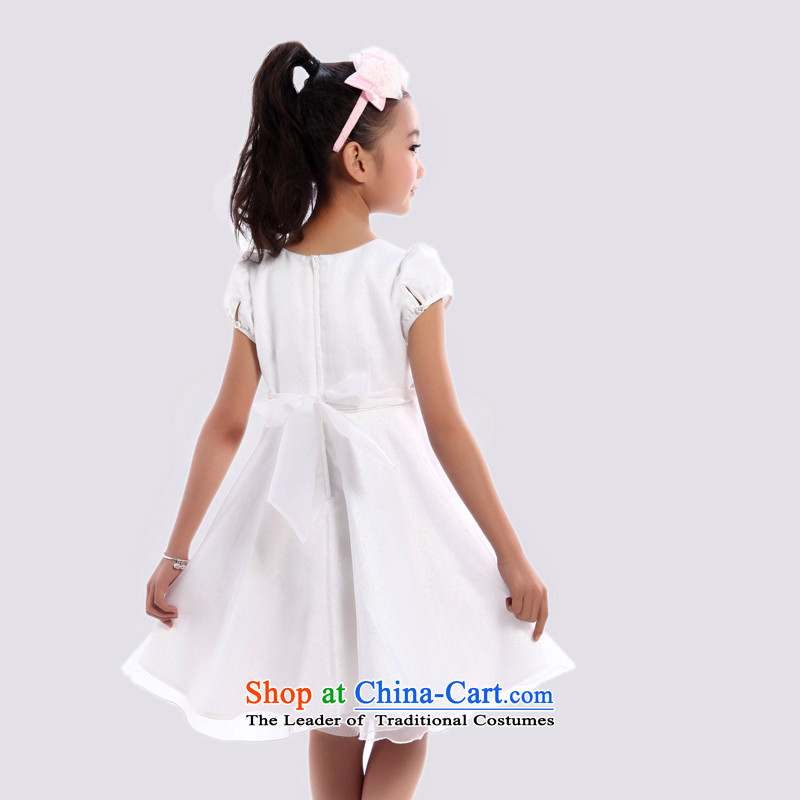 I should be grateful if you would have little girls Wang summer gown yarn dresses W3269S white 120/116-125cm/, Wang small lotus , , , shopping on the Internet