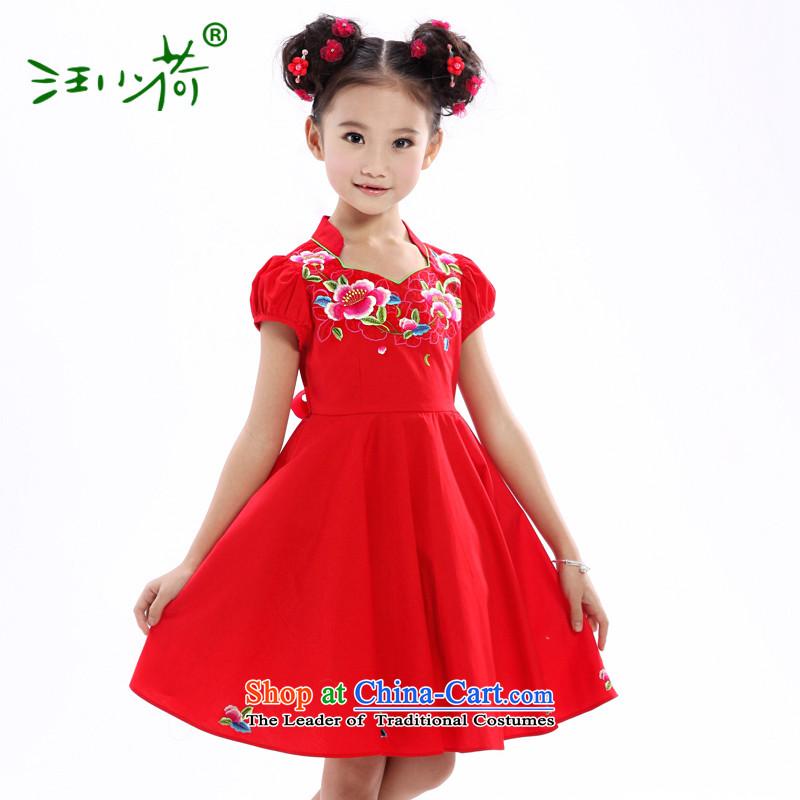 I should be grateful if you would have little girls Wang summer show dresses W3249W 110_95-105cm_ red