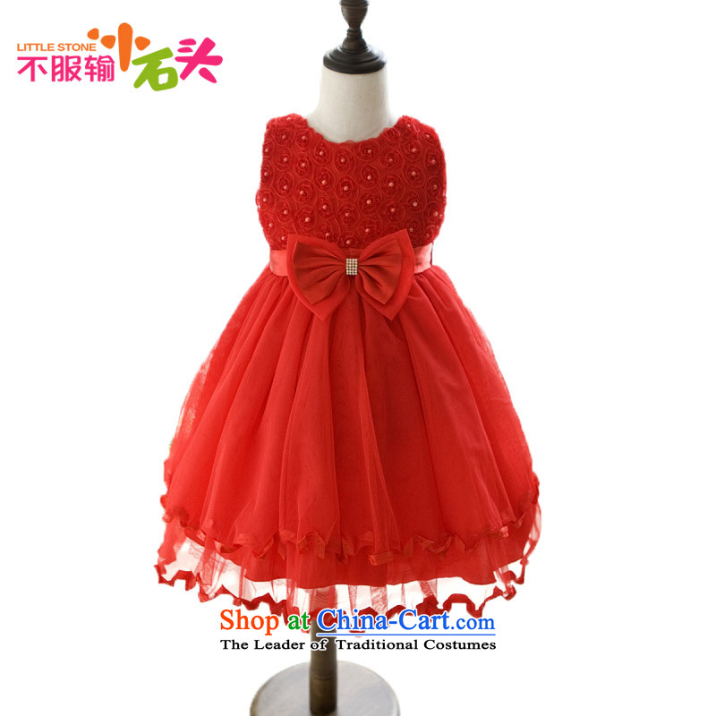 Small stone chungam girls Spring New Product irrepressible temperament dress skirt Flower Girls skirt sweet little princess yarn flower B226 red 150 (recommended height 140-150), Chungam tiny stones , , , shopping on the Internet