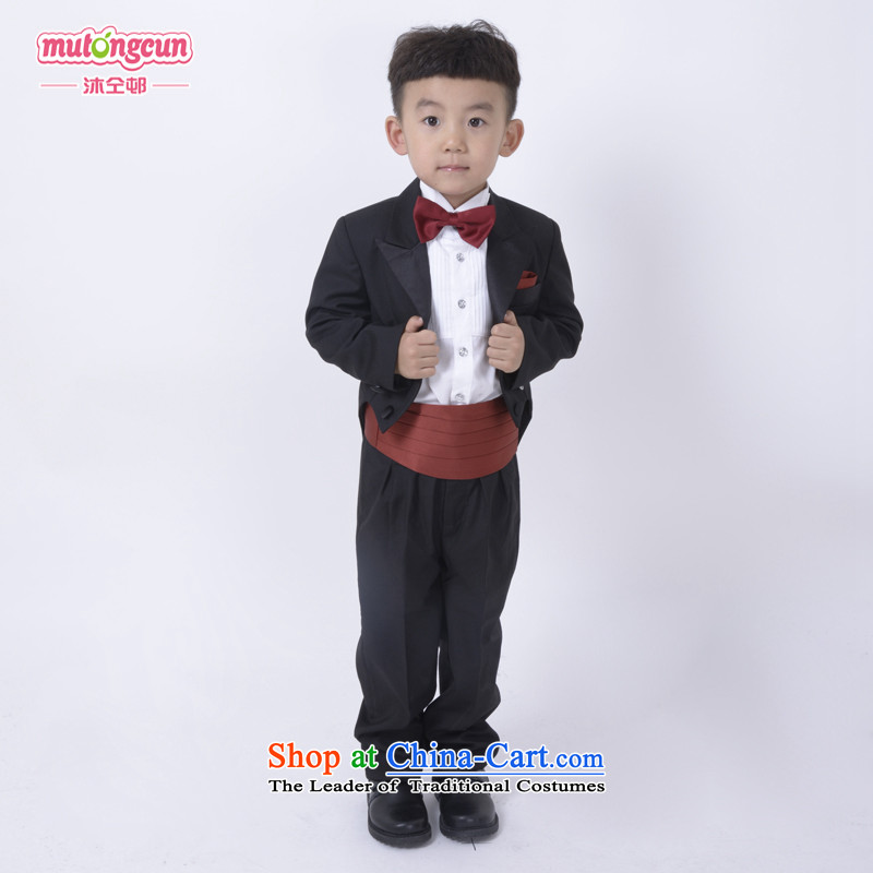 Bathing in the staff of the estate children and of children's wear dresses and wedding package black frock coat 6 Piece Flower Girls Boys dress Piano Academy YW06 Saint birthday wine red cravat 150cm, girdles warmly welcomes estate shopping on the Interne