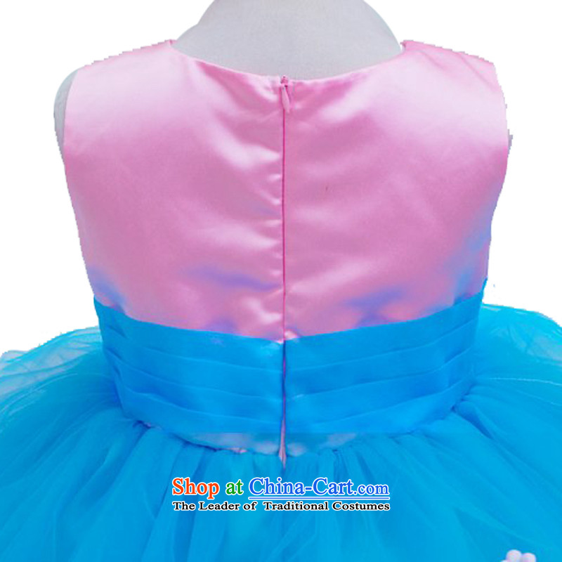 Adjustable leather case package children will even Yi Princess skirt girls Powder Blue Powder blue leather-package has been pressed 150cm, shopping on the Internet
