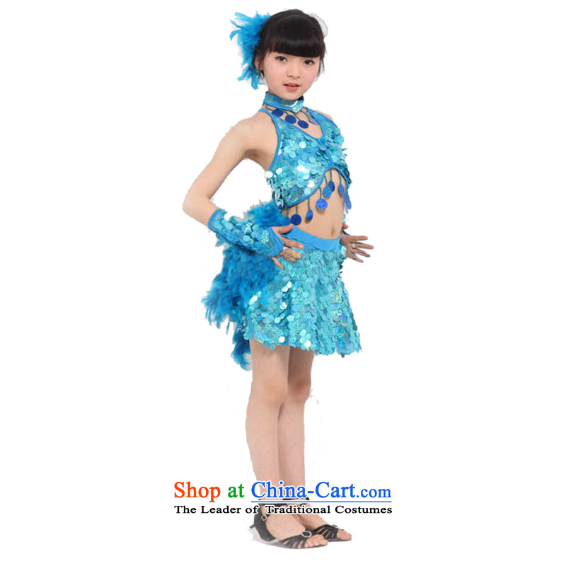 Adjustable leather case package girls serving on contemporary plays chip children dance skirts 150cm, blue leather package has been pressed to online shopping