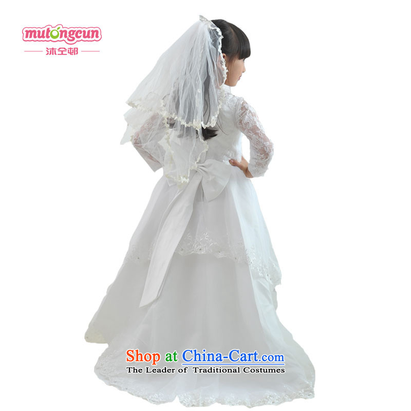 Bathing in the estate of the colleagues of the girl child upscale Flower Girls skirt children dress princess skirt tail wedding dress warmly welcomes 140cm, 201 Estate Shopping on the Internet has been pressed.