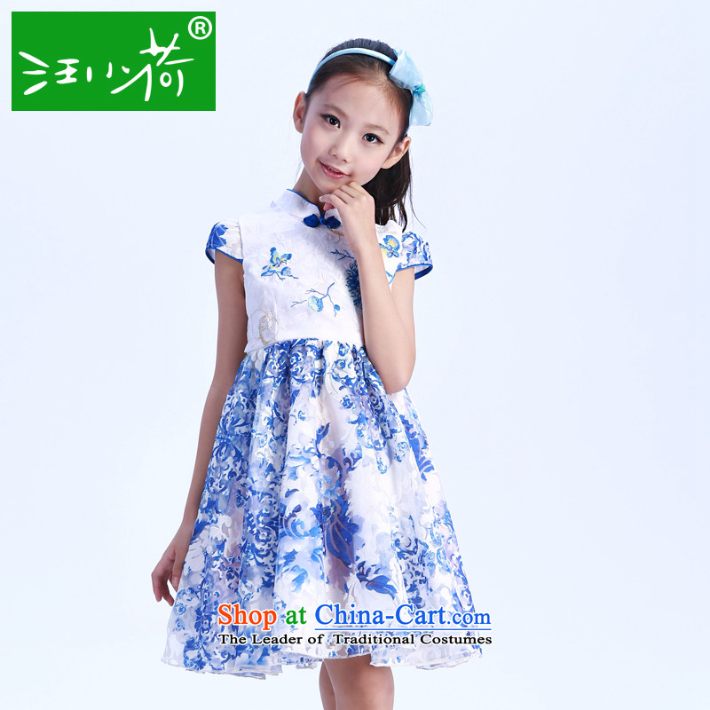 I should be grateful if you would have little girls Wang summer gown dresses D4279B?110_95-105cm_ blue