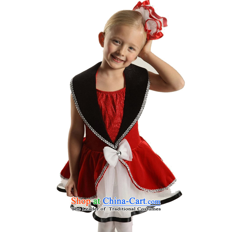 Adjustable leather case package children theatrical performances staged dress skirt girls princess skirt 185cm, red leather package has been pressed to online shopping