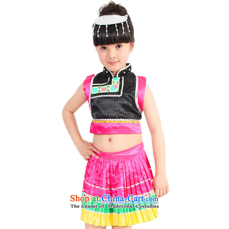 Dream arts children dance wearing girls children will stage costume of Ethnic Dances Miao Yi 61 children clothing will girls MZY- black plus Wong 120-140 XXL code