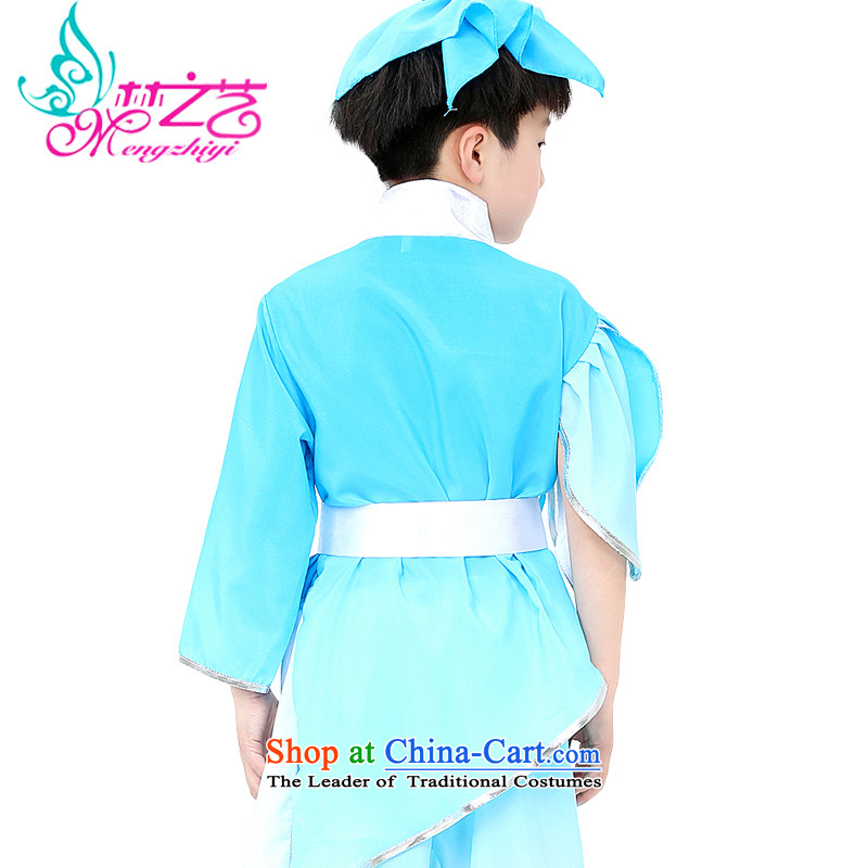 Dream arts children Han-boy costumes girls' costume child book dance stage costumes MZY-01 services blue 150, Dream Arts , , , shopping on the Internet