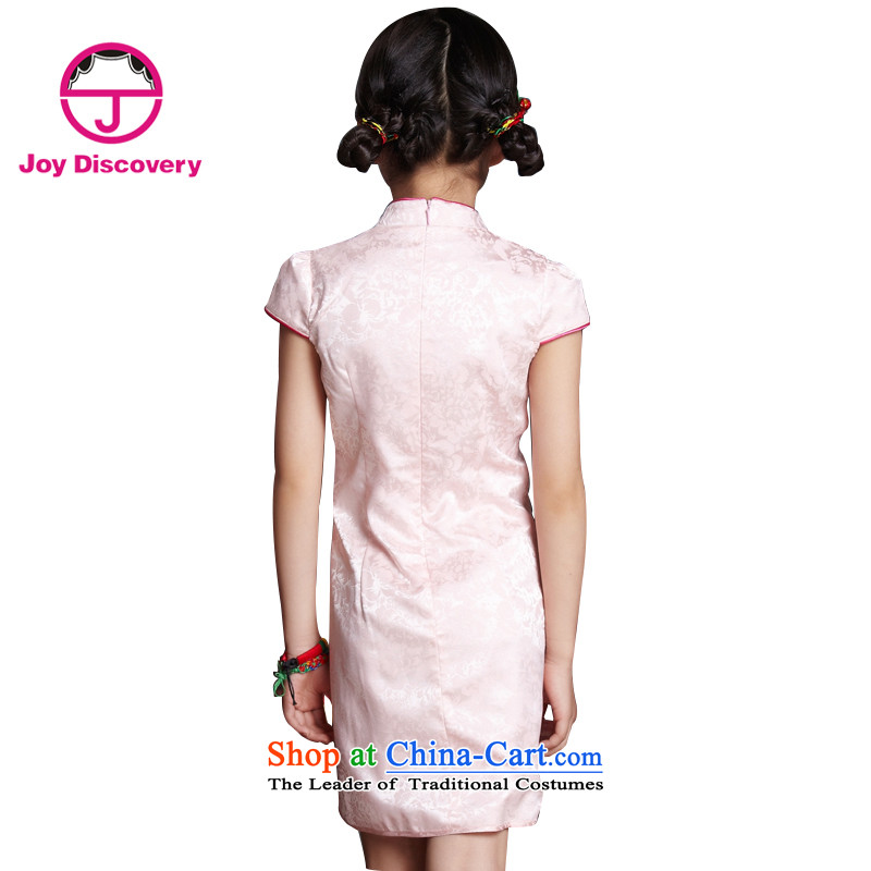 The Burkina found China wind characteristics of children's wear under the 2015 Summer new girls Tang dynasty embroidery cheongsam dress S3141398 codes, 160 Pink, discovery (JOY DISCOVERY shopping on the Internet has been pressed.)