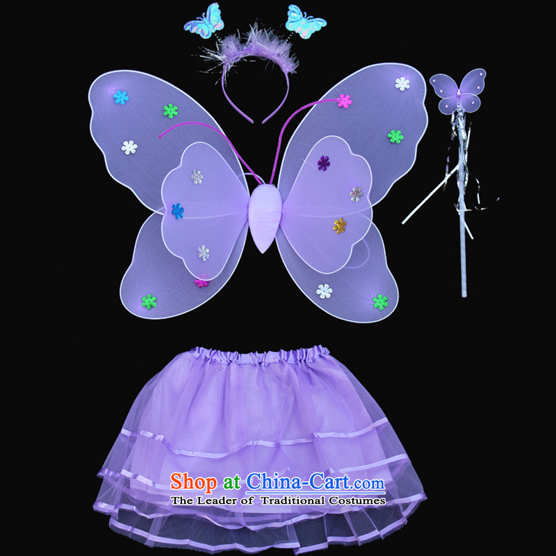 Dream arts children's clothing Halloween costumes children in children's dance girls will double butterfly wings clothing dress Four piece set pink, Dream Arts , , , shopping on the Internet